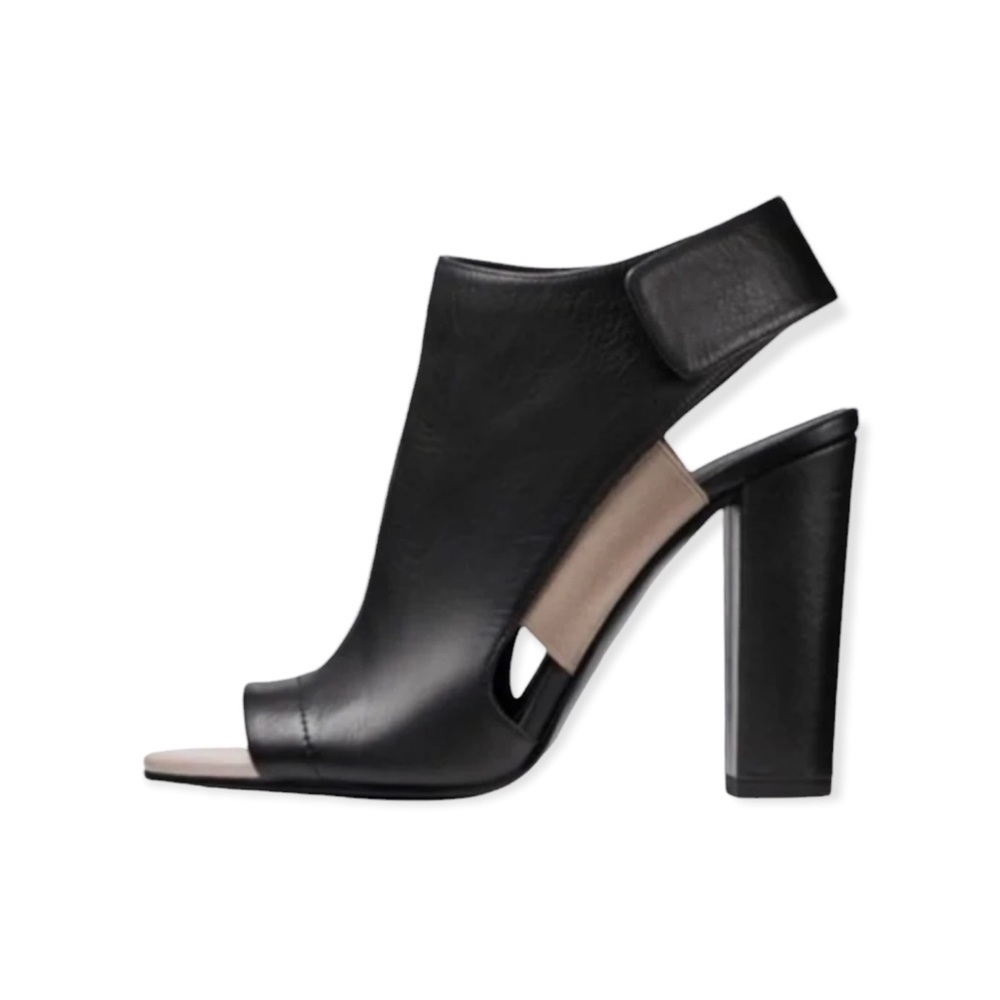 VINCE Annetta Leather Cutout Bootie Heels